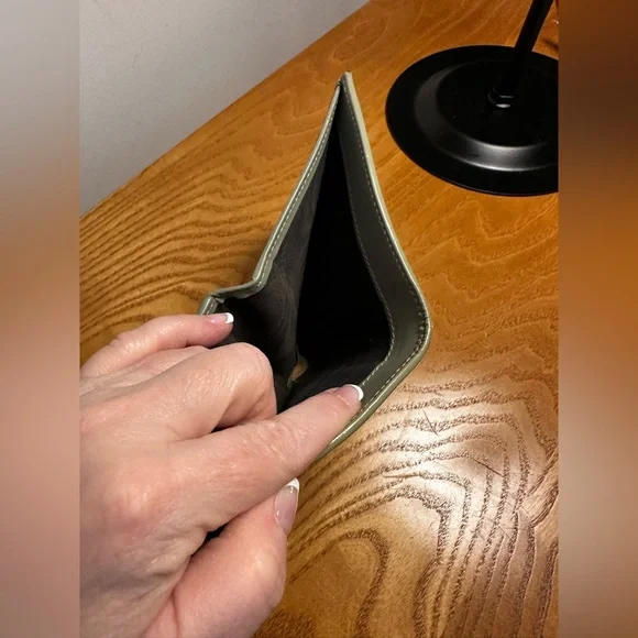 Gucci Brown Coated Canvas & Sage Green Leather Compact Wallet - Picture 9 of 10